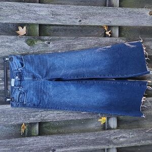 Frame CRAFTY Wide Leg Dark Blue Flare Jeans Denim Sz 25 X 29
